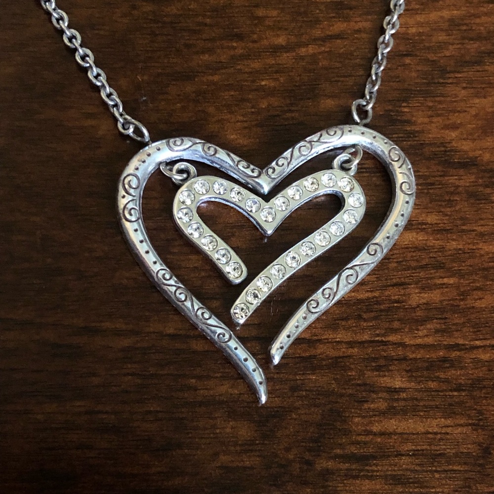 BRIGHTON Double Heart Reversible Necklace